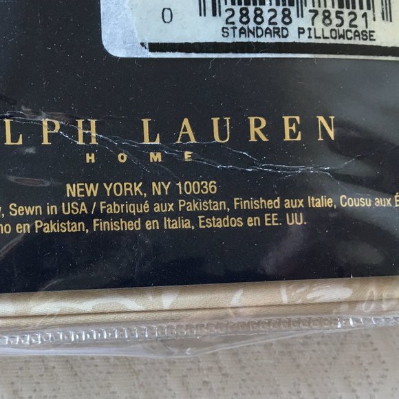 Ralph Lauren Fairchild tan floral pillowcases standard cotton sateen 2 - Picture 3 of 4